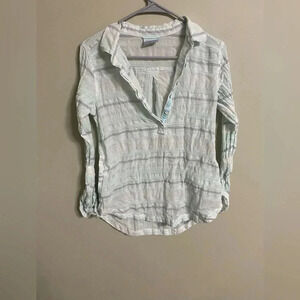 Columbia Lightweight 1/2 Button Shirt Roll Sleeves Hiking Travel Size Small